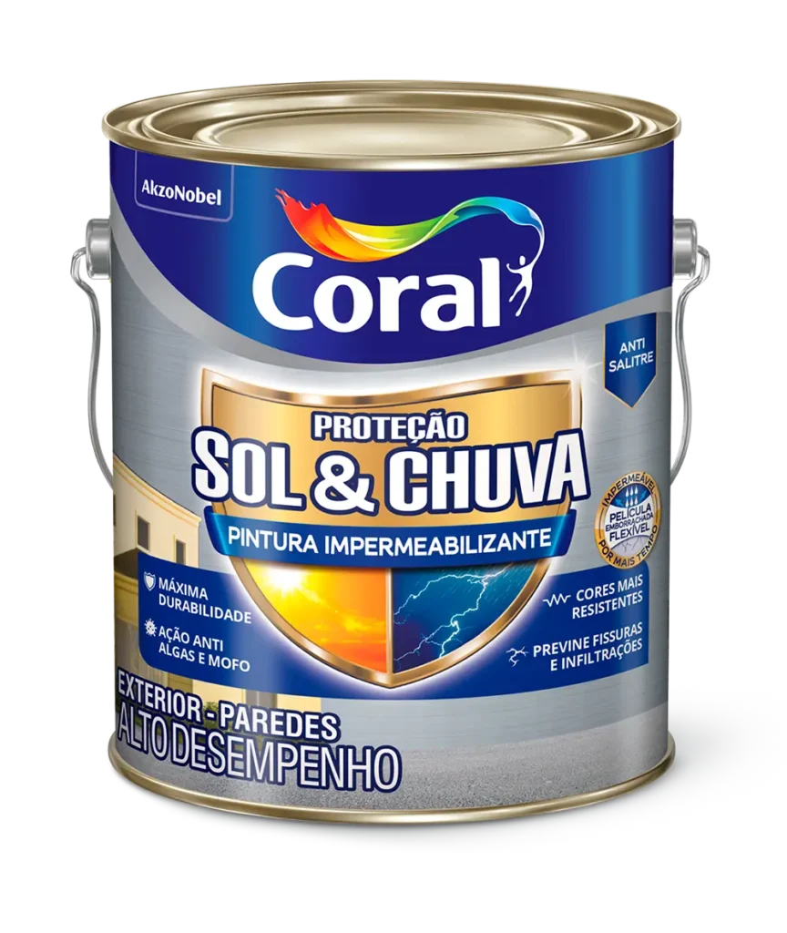Coral Sol & Chuva Pintura Impermeabilizante Galao